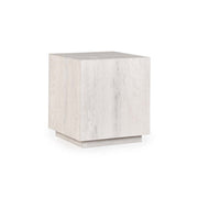 Layne Solid Wood Square End Table - Milk White