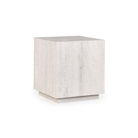 Layne Solid Wood Square End Table - Milk White