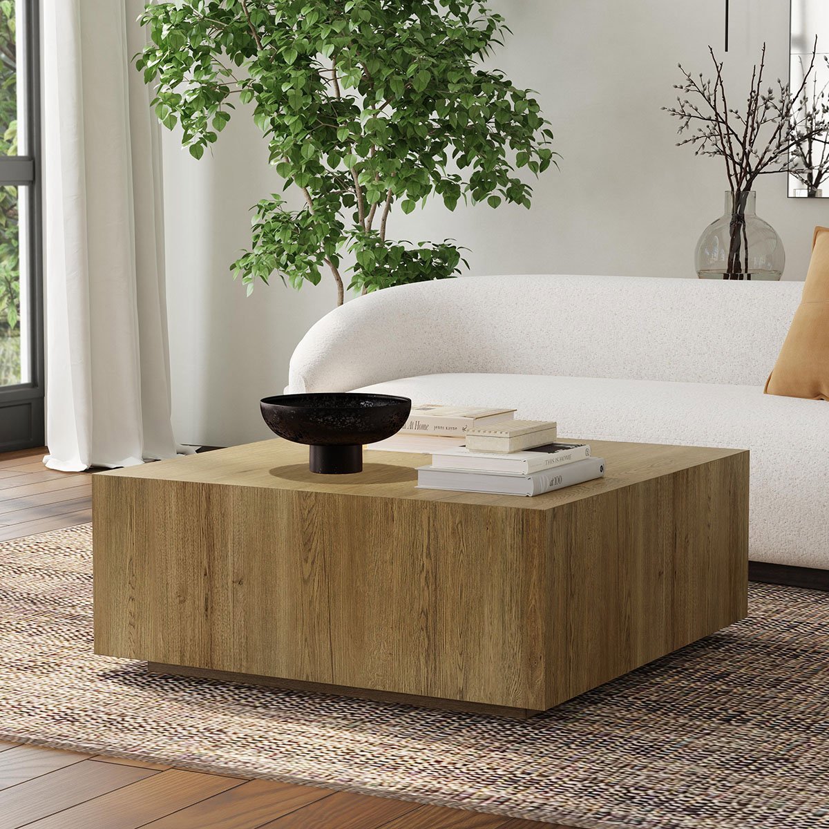 Layne Coffee Table with Casters - Light Brown