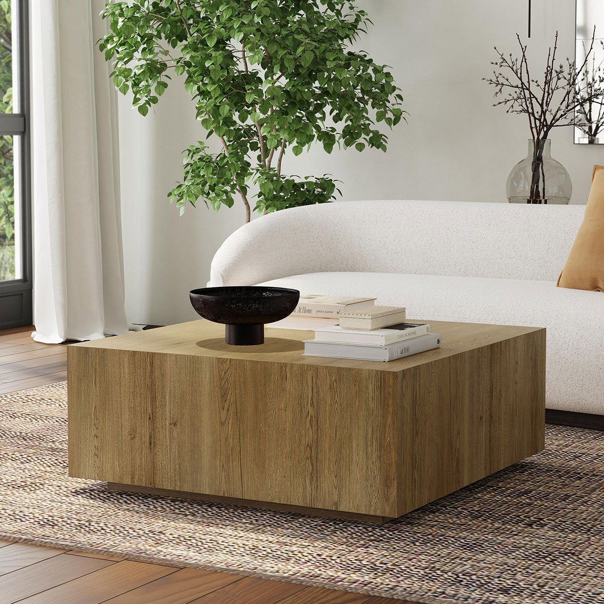 Layne Solid Wood Square Coffee Table w/Casters