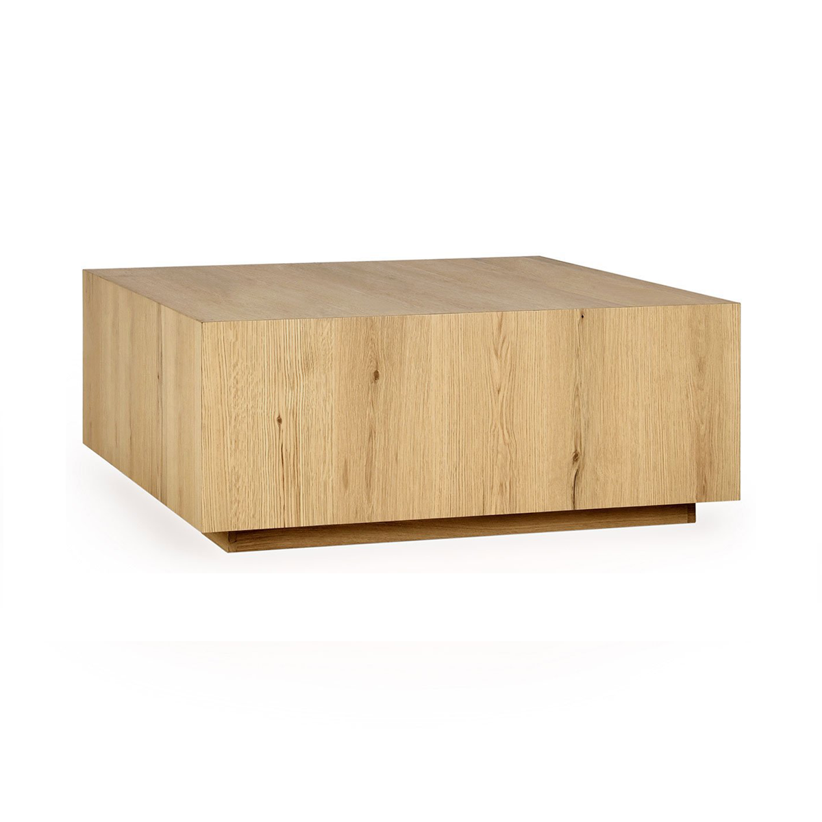 Layne Solid Wood Square Coffee Table w Casters - True Natural