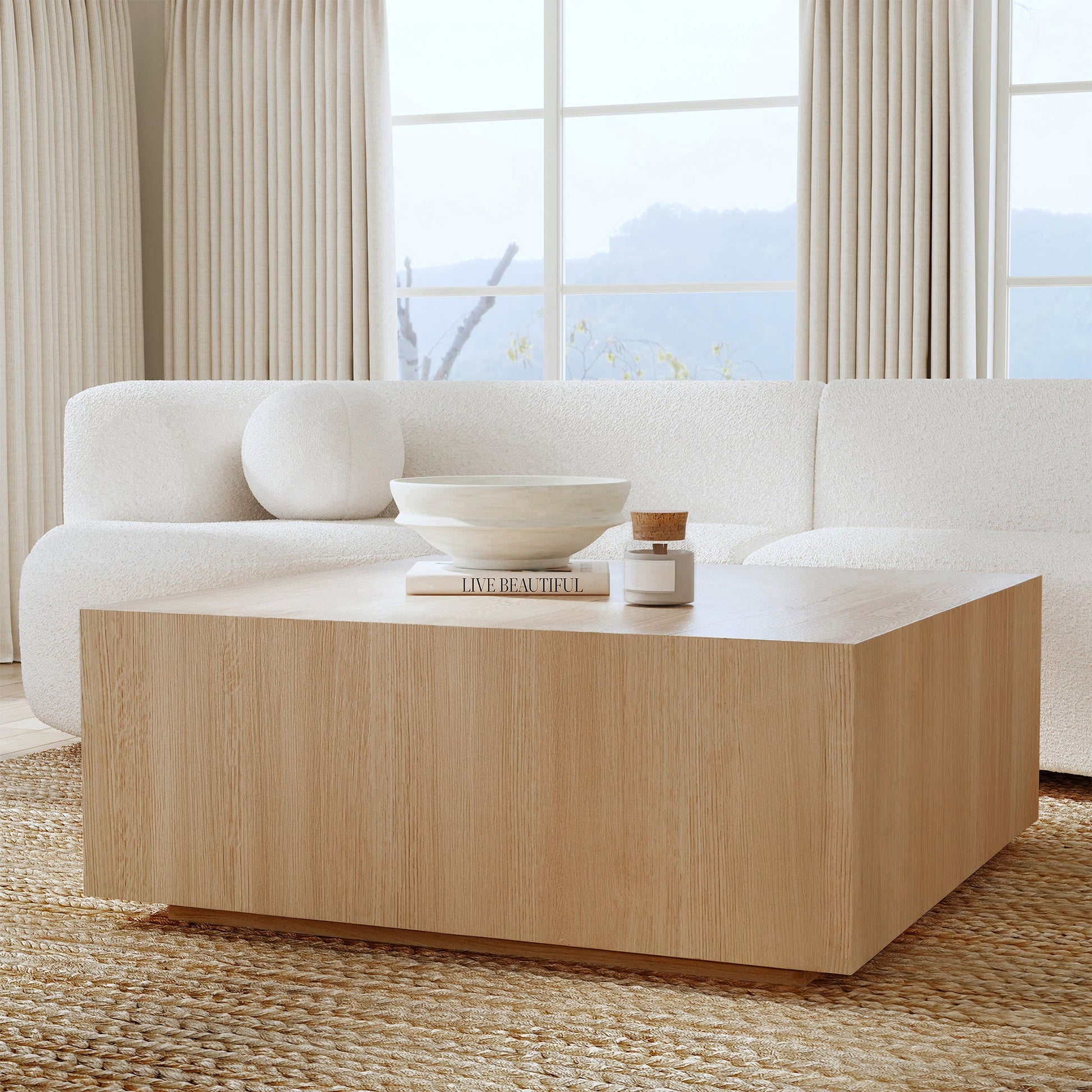Layne Coffee Table with Casters - True Natural
