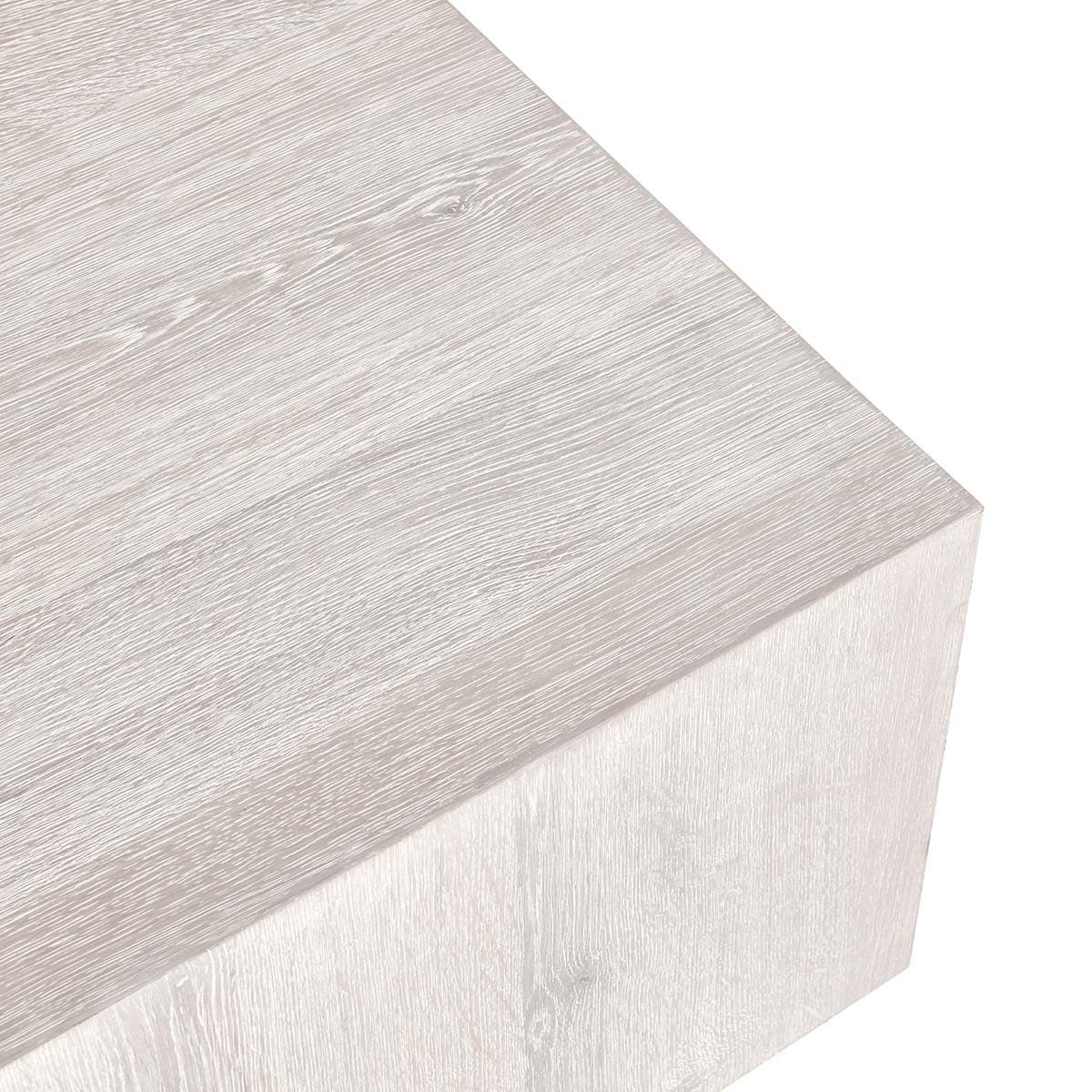 Layne Solid Wood Square Coffee Table w Casters - Milk White