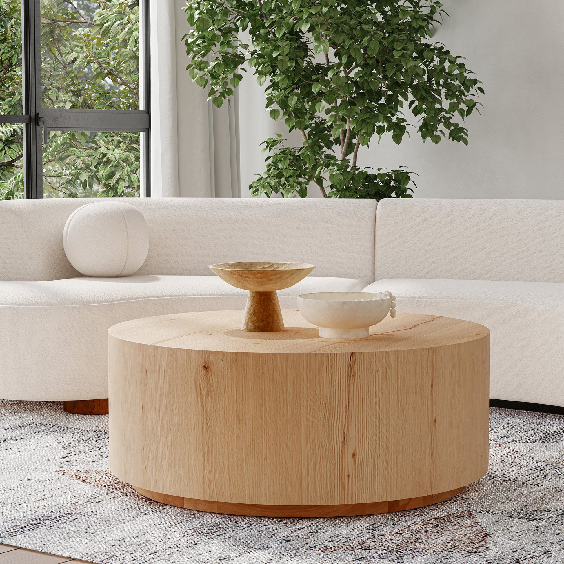 Layne Coffee Table with Casters - True Natural