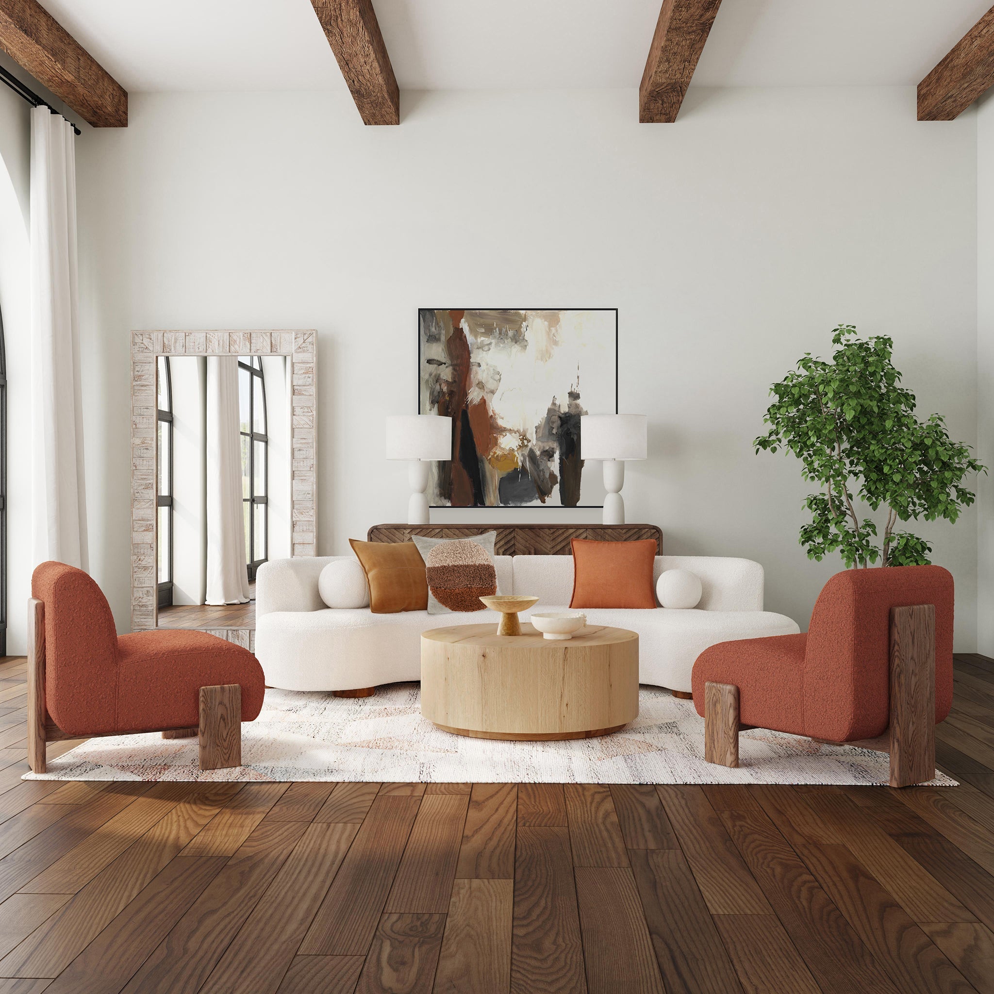 Layne Coffee Table with Casters - True Natural