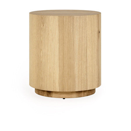 Layne Solid Wood Round End Table - True Natural