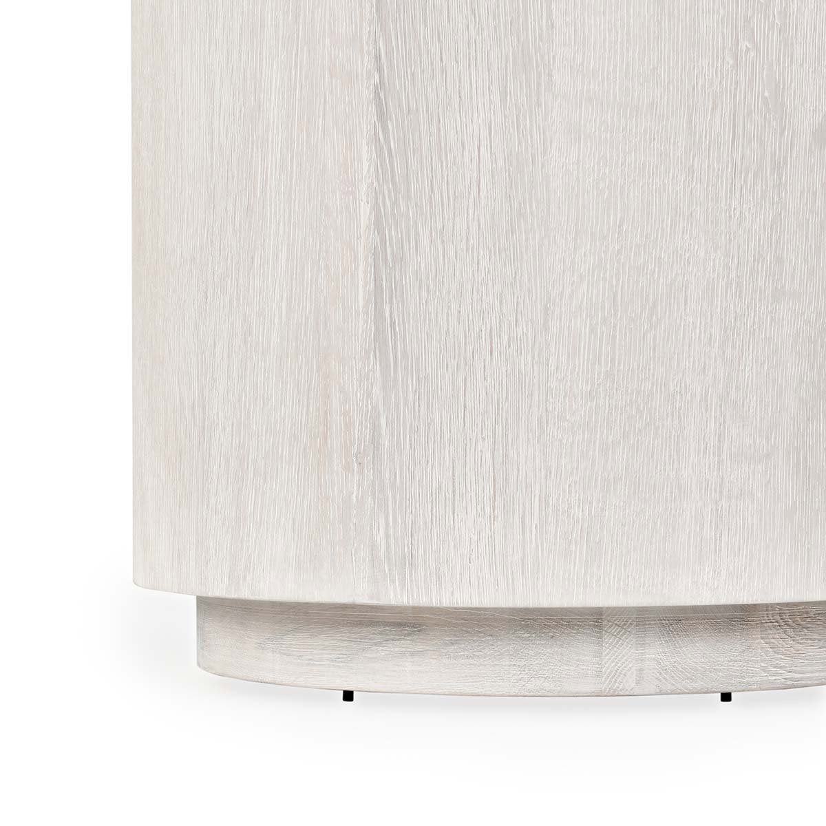 Layne Solid Wood Round End Table - Milk White