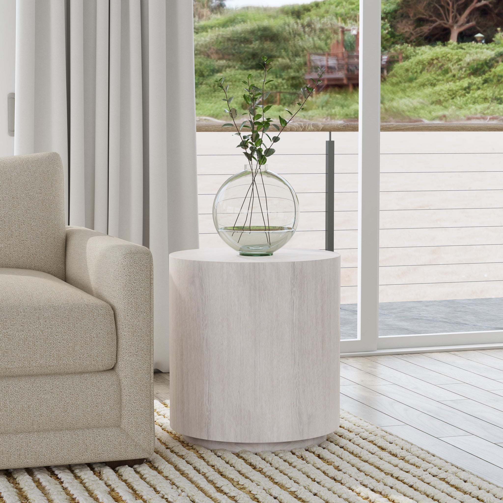 Layne End Table - Milk White