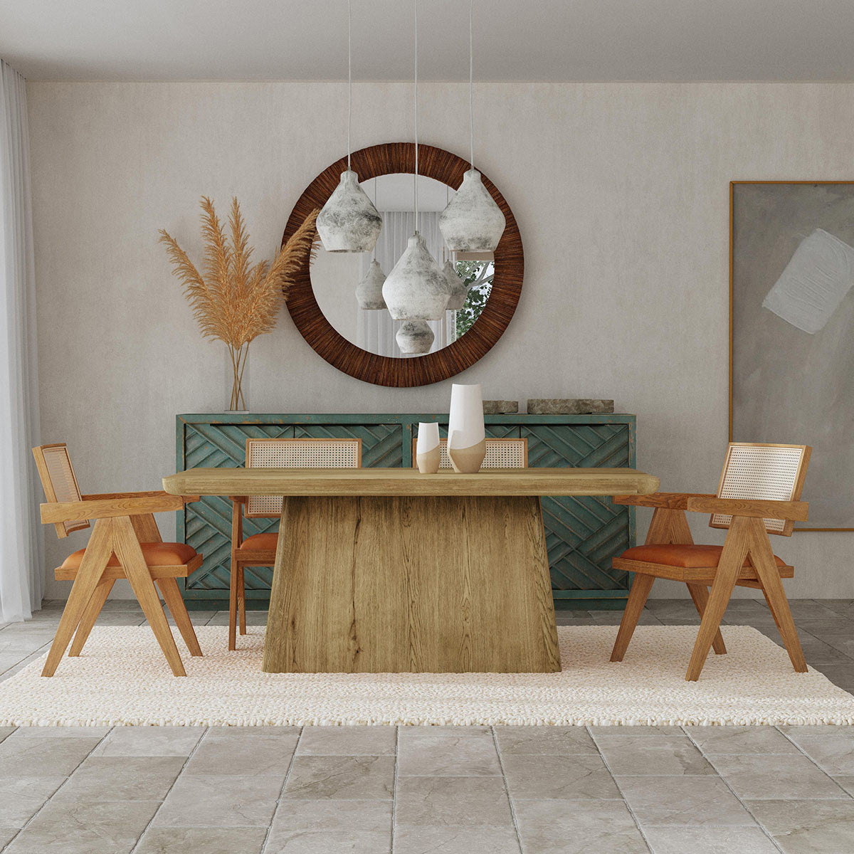 Orlando Solid Wood Rectangle Dining Table - 51031419