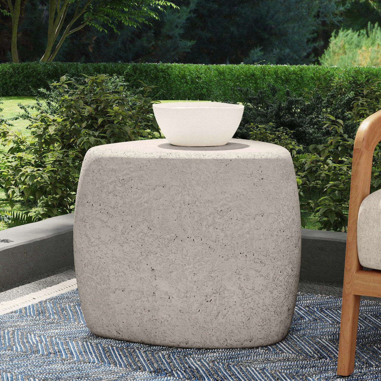 Britney Outdoor Round End Table