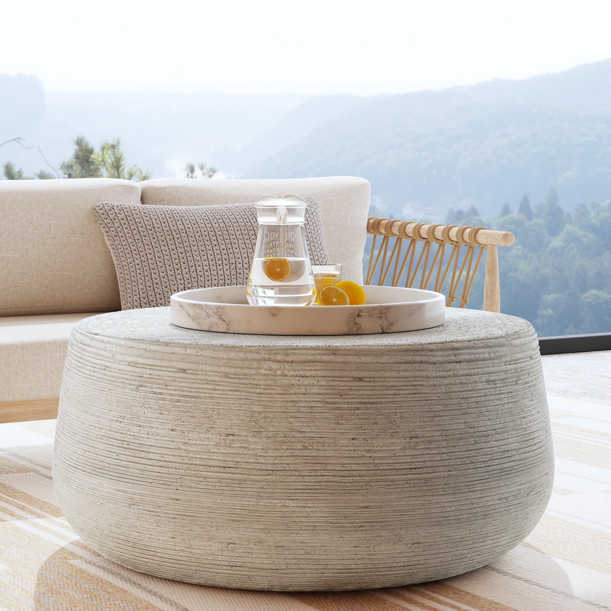 Nellie Outdoor Coffee Table - Light Gray