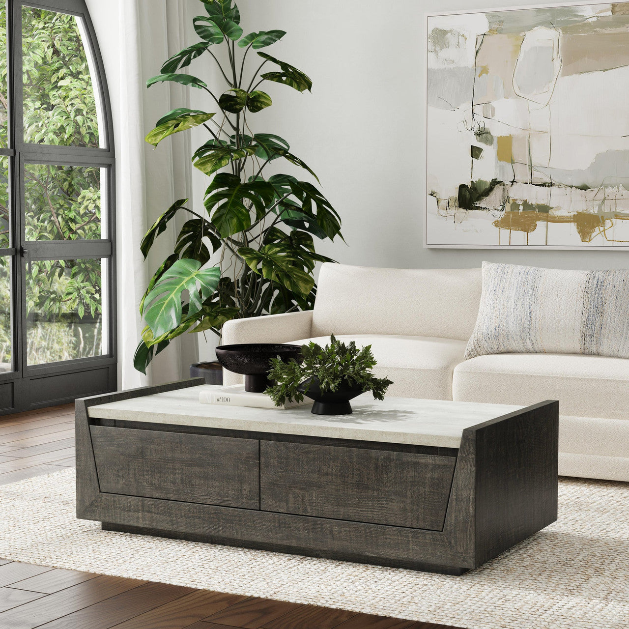 Tori Solid Wood Rectangle Coffee Table