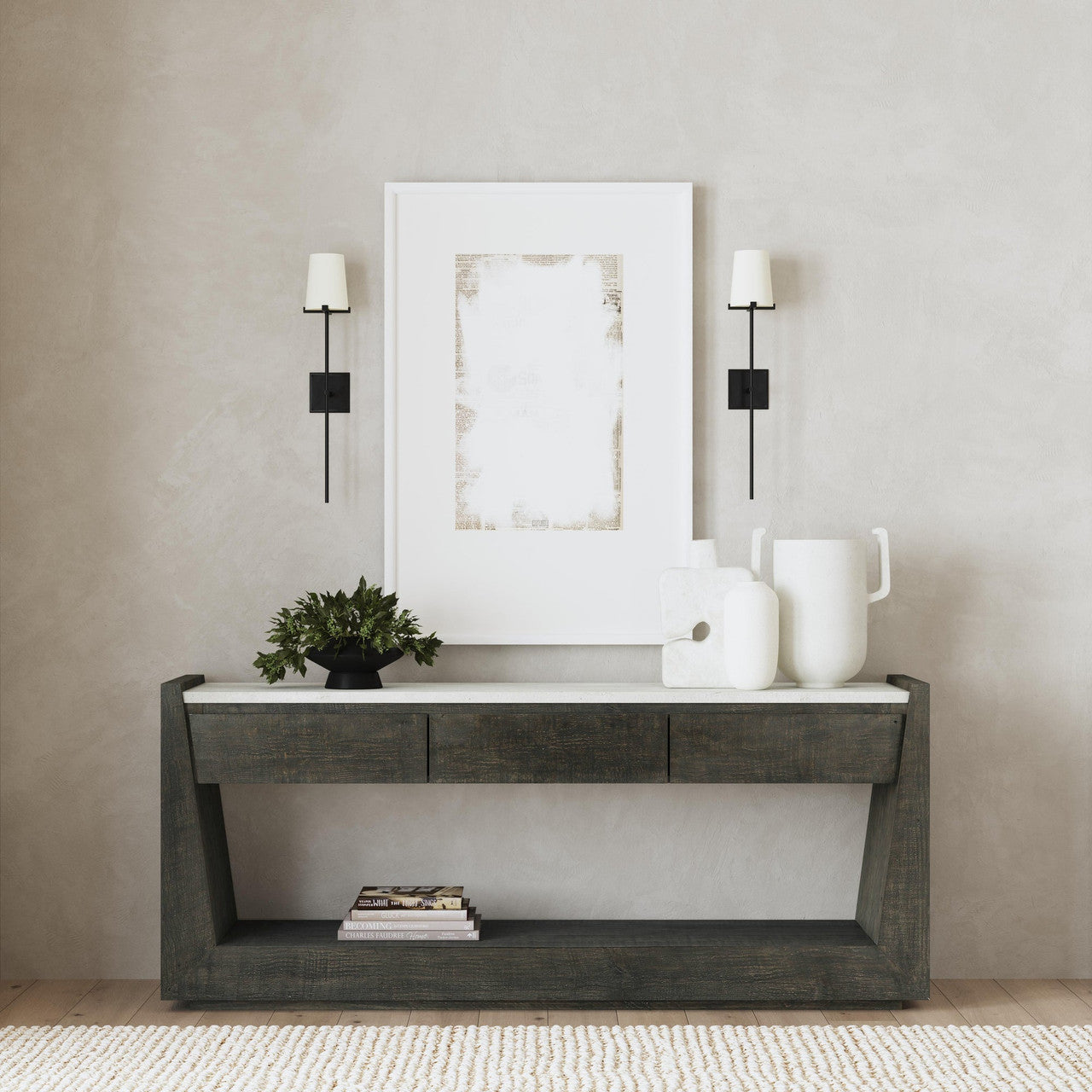 Tori Solid Wood Rectangle Console Table