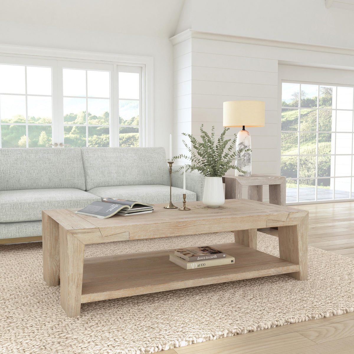 Troy Coffee Table - Suede Brown