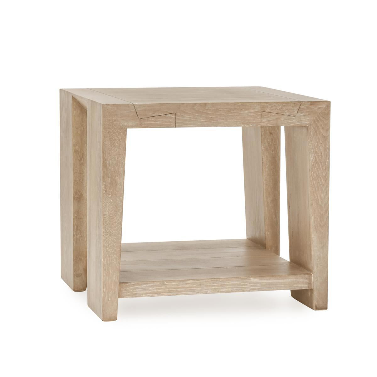 Troy End Table - Suede Brown