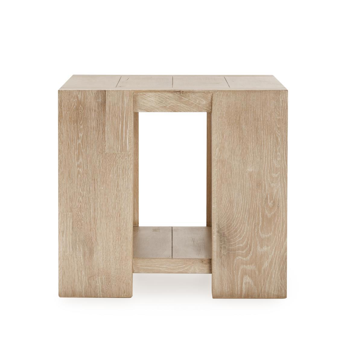 Troy End Table - Suede Brown
