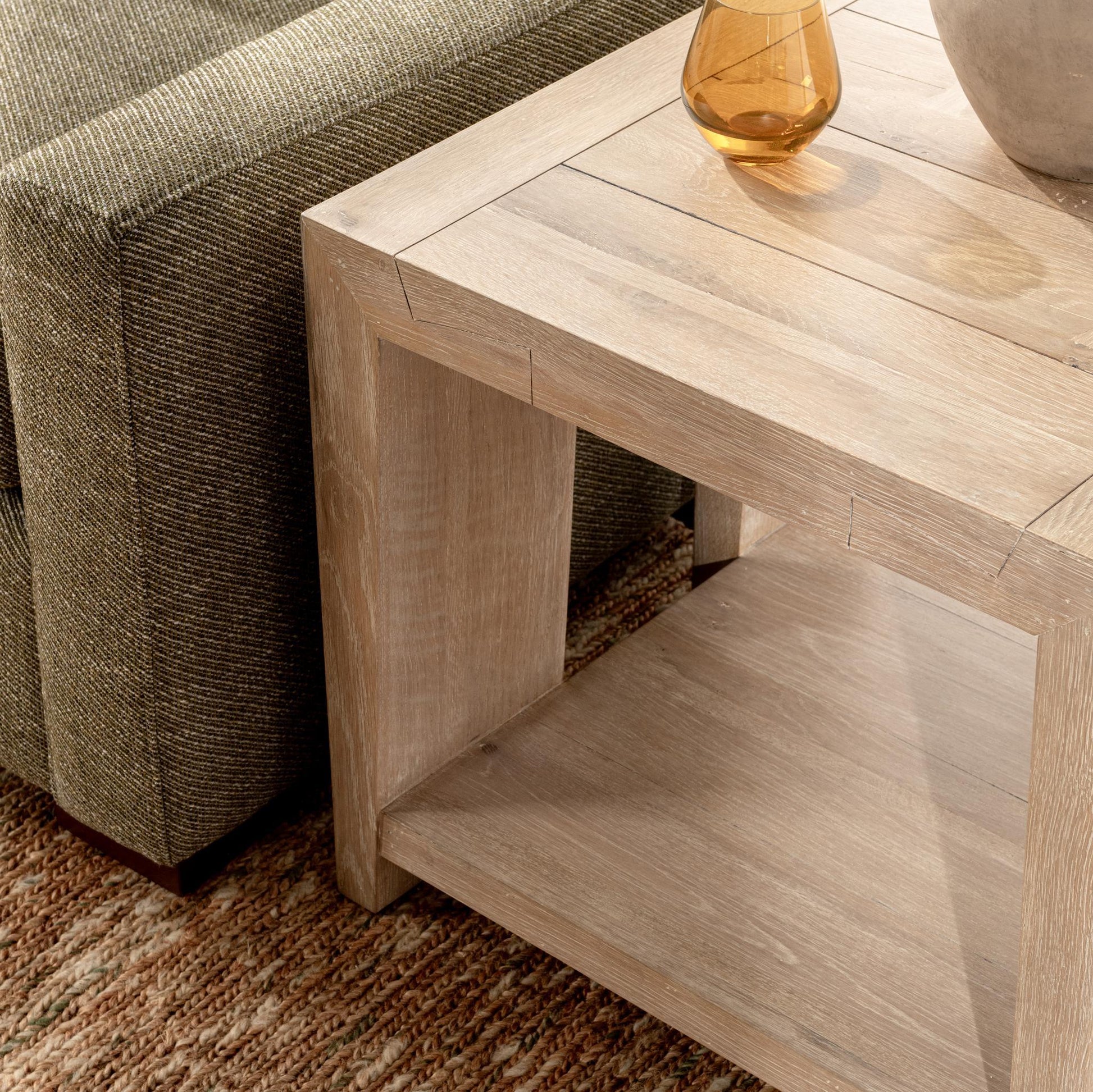 Troy End Table - Suede Brown