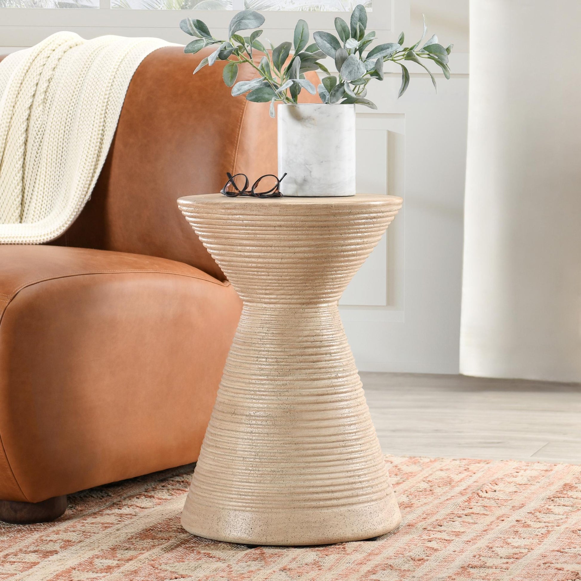 Fern Outdoor Accent Table - Beige