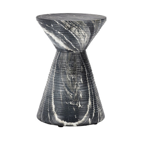 Fern Outdoor Round Accent Table - Black