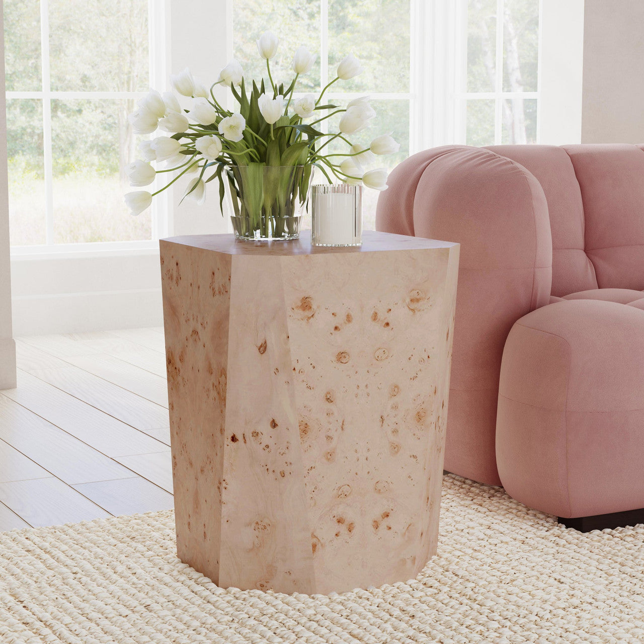 Avena Solid Wood Square End Table