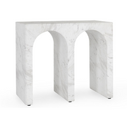 Marmo Outdoor End Table - Ivory/Gray