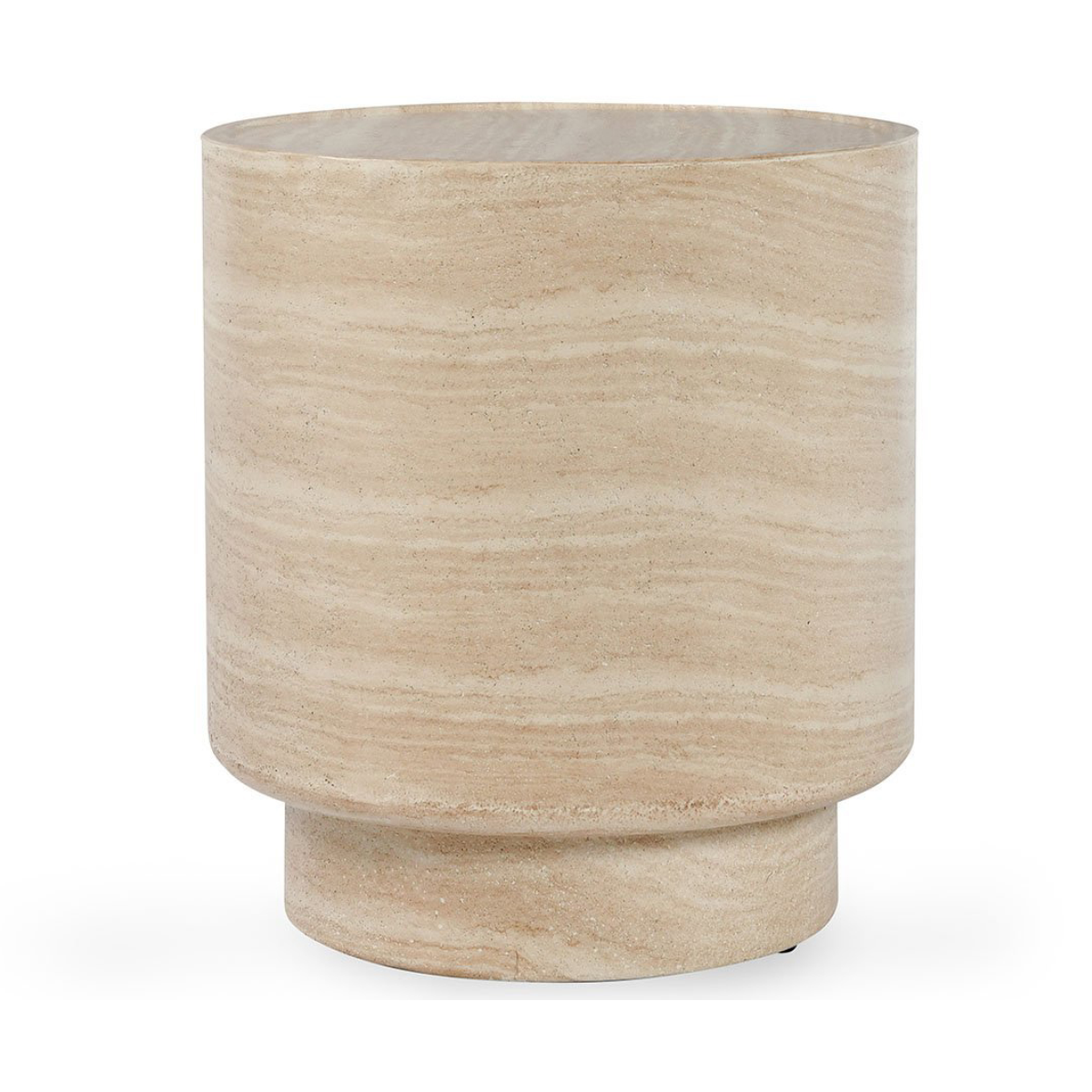 Mckenna Outdoor End Table - Beige - Travertine