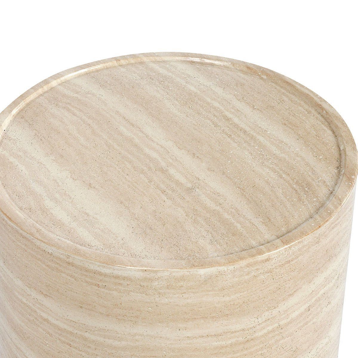 Mckenna Outdoor End Table - Beige - Travertine
