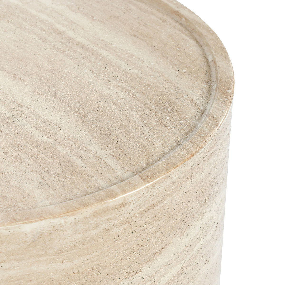 Mckenna Outdoor End Table - Beige - Travertine