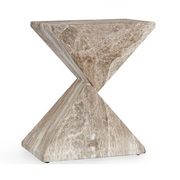 Adler Outdoor Accent Table - Brown/Ivory