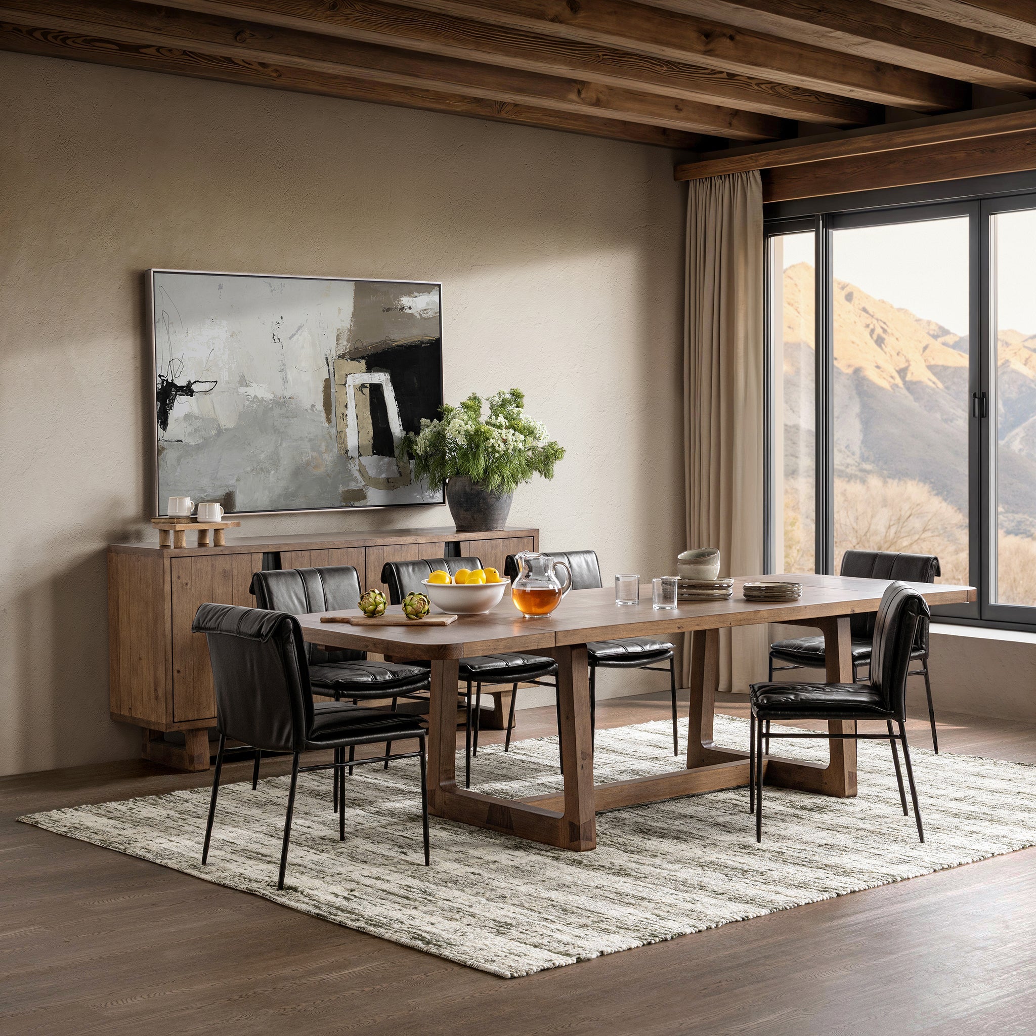 Lyra 86"-110" Extendable Dining Table - Smoke Brown