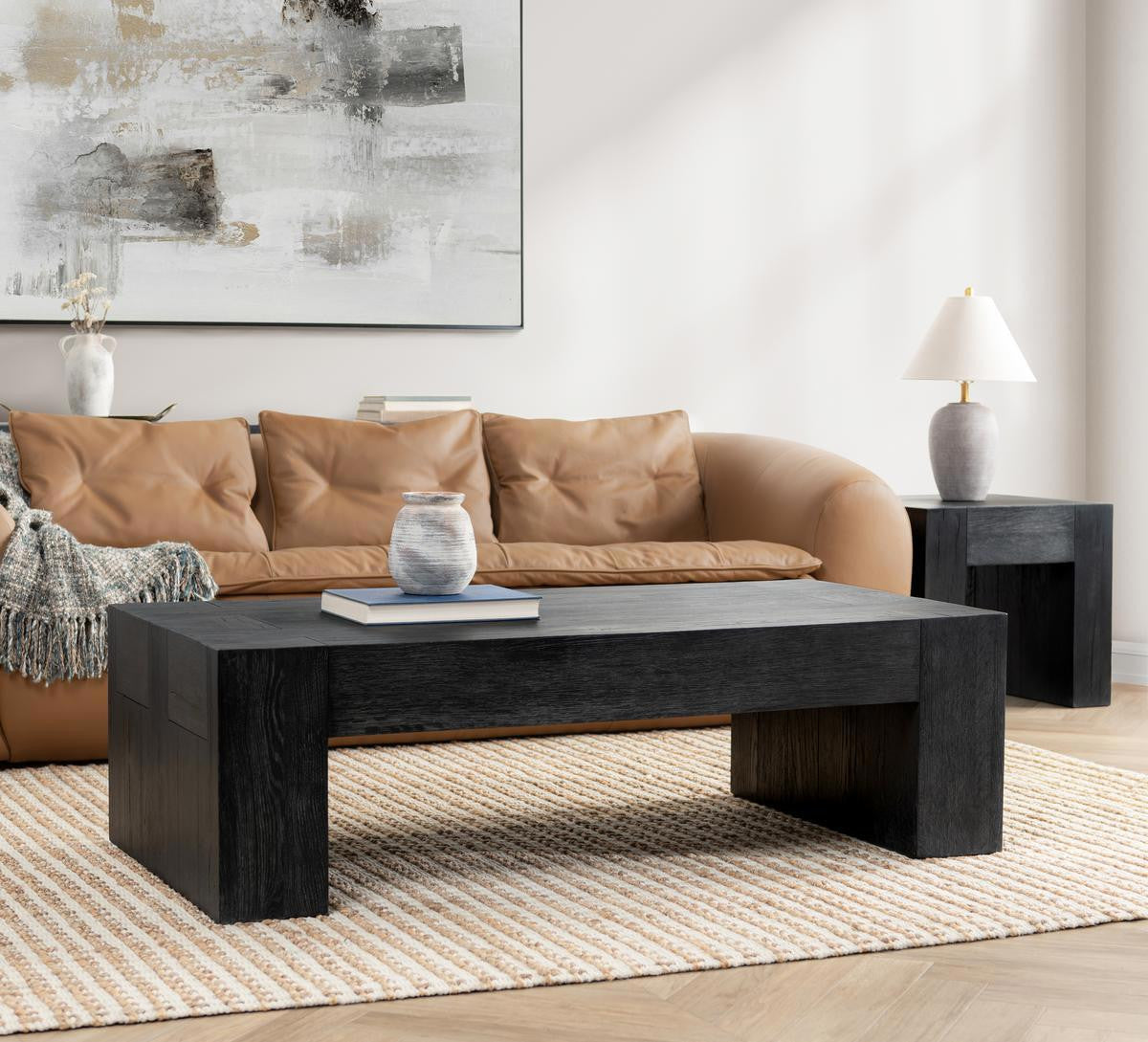 Bristol Solid Wood Rectangle Coffee Table - Black