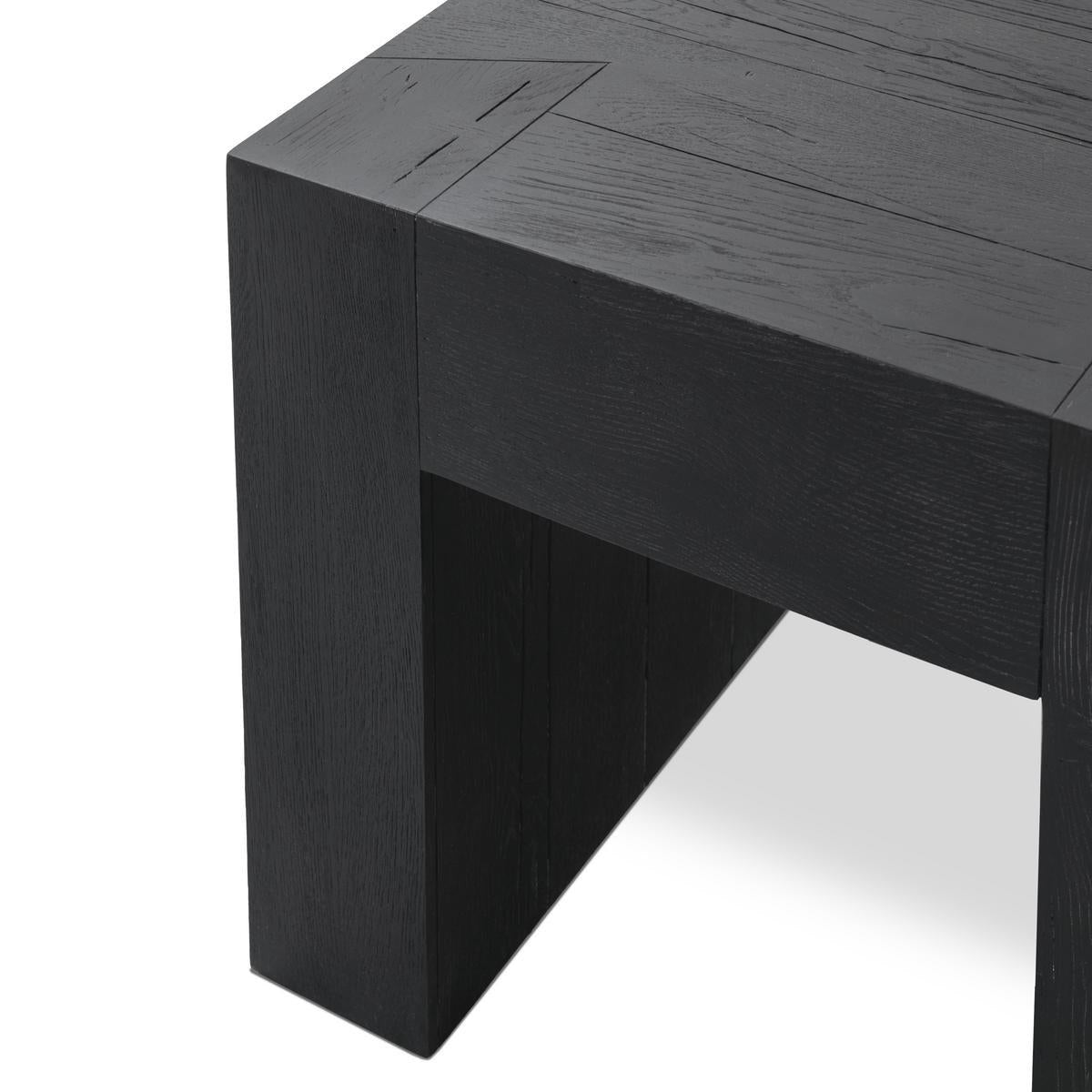Bristol Solid Wood Square End Table - Black
