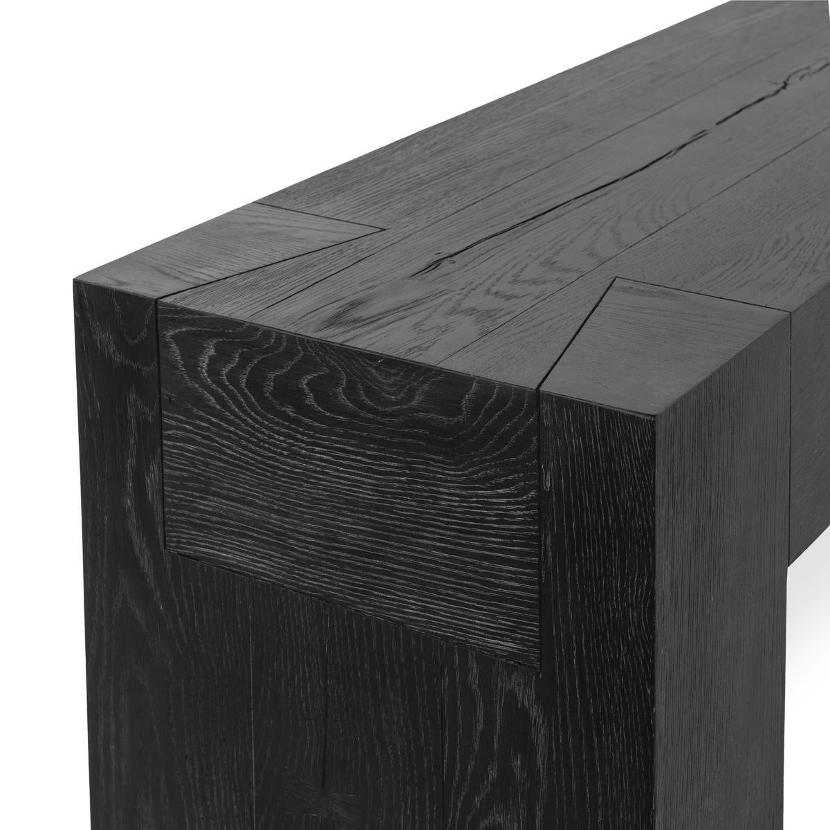 Bristol Solid Wood Rectangle Console Table - Black