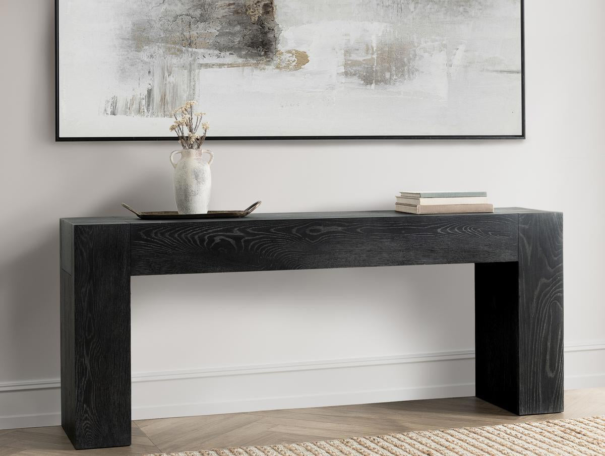 Bristol Solid Wood Rectangle Console Table - Black
