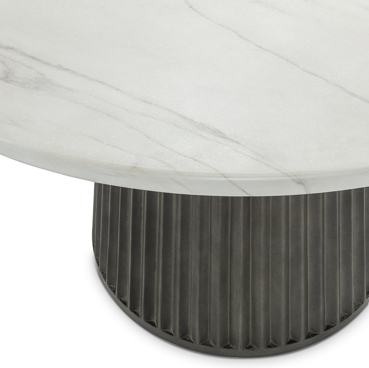 Caspia Outdoor Dining Table - Snowdrift White/Black