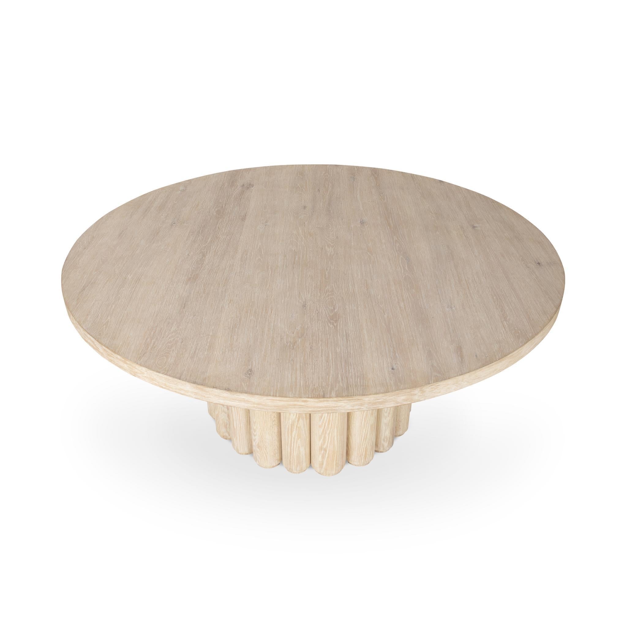 Tiber Dining Table - Cream Washed - 70
