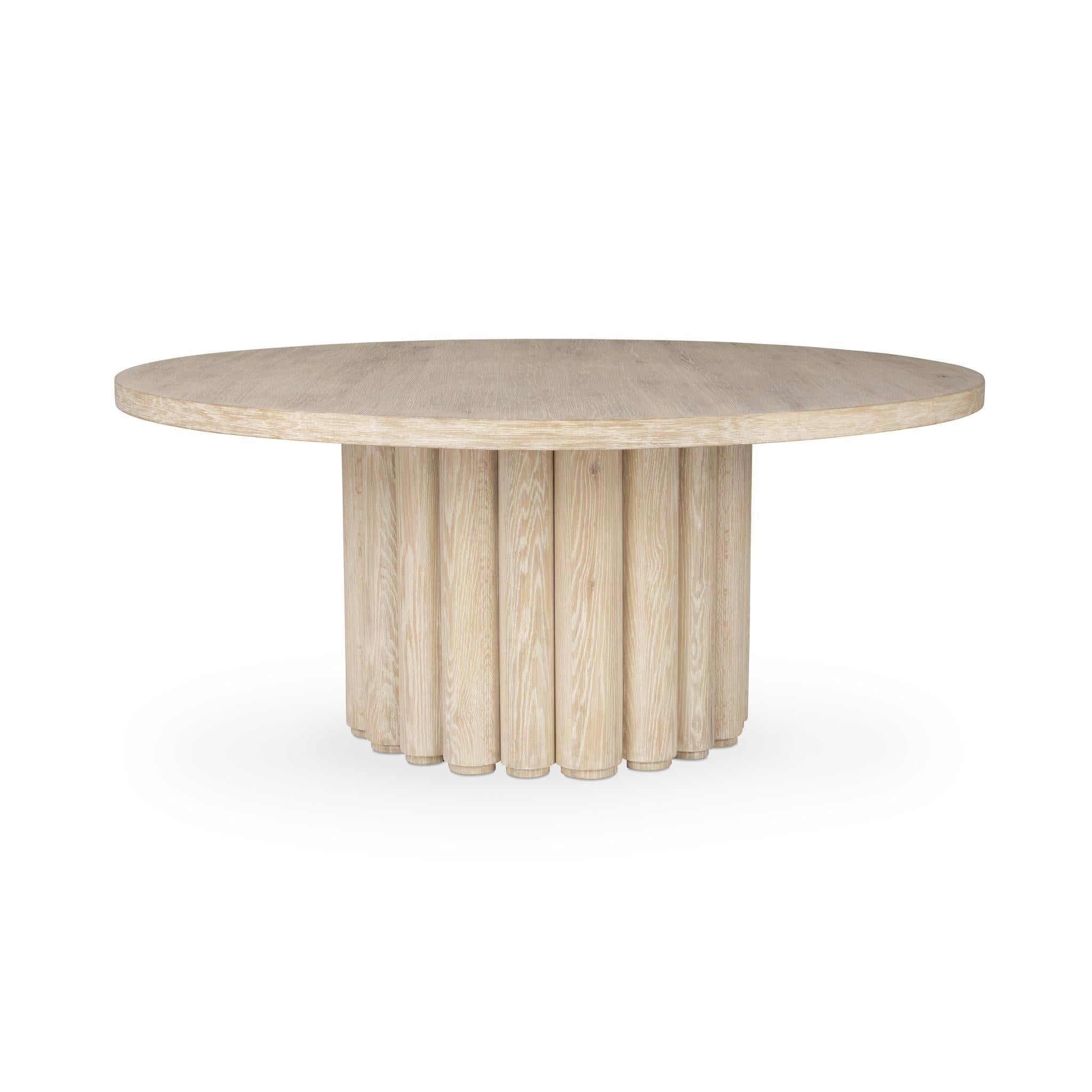 Tiber Dining Table - Cream Washed - 70
