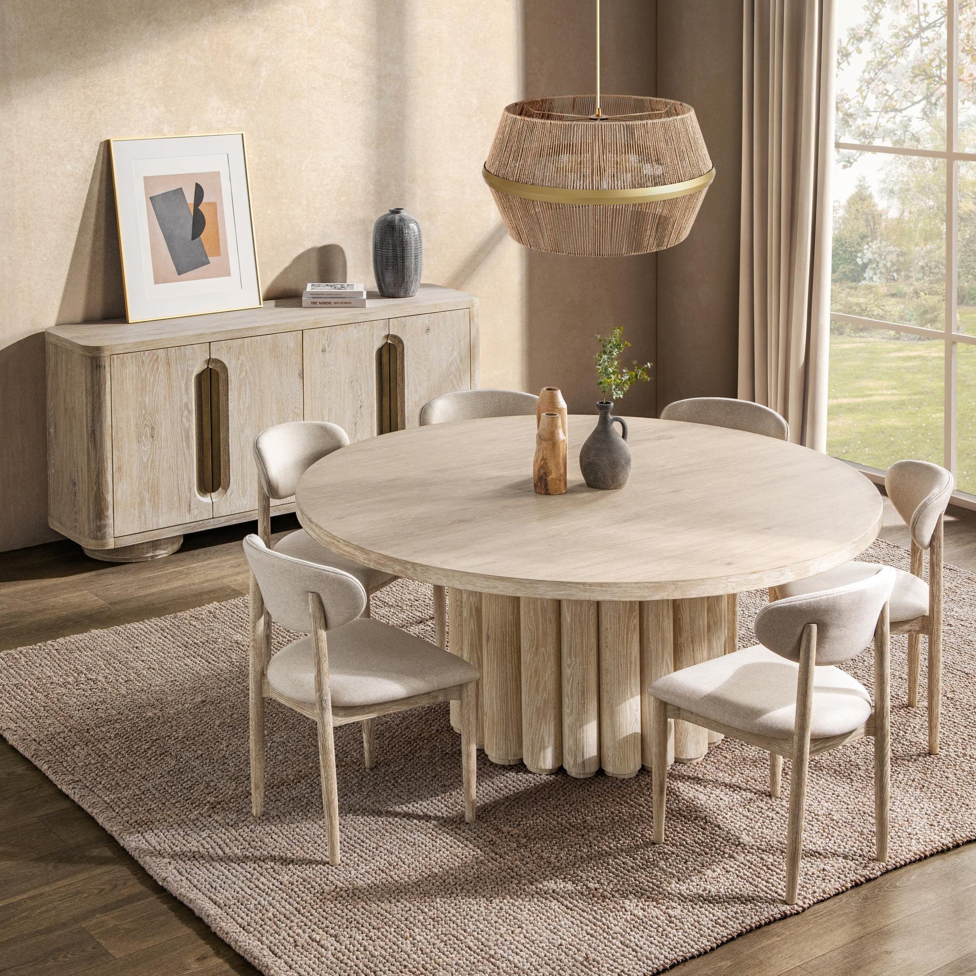 Tiber Dining Table - Cream Washed - 70