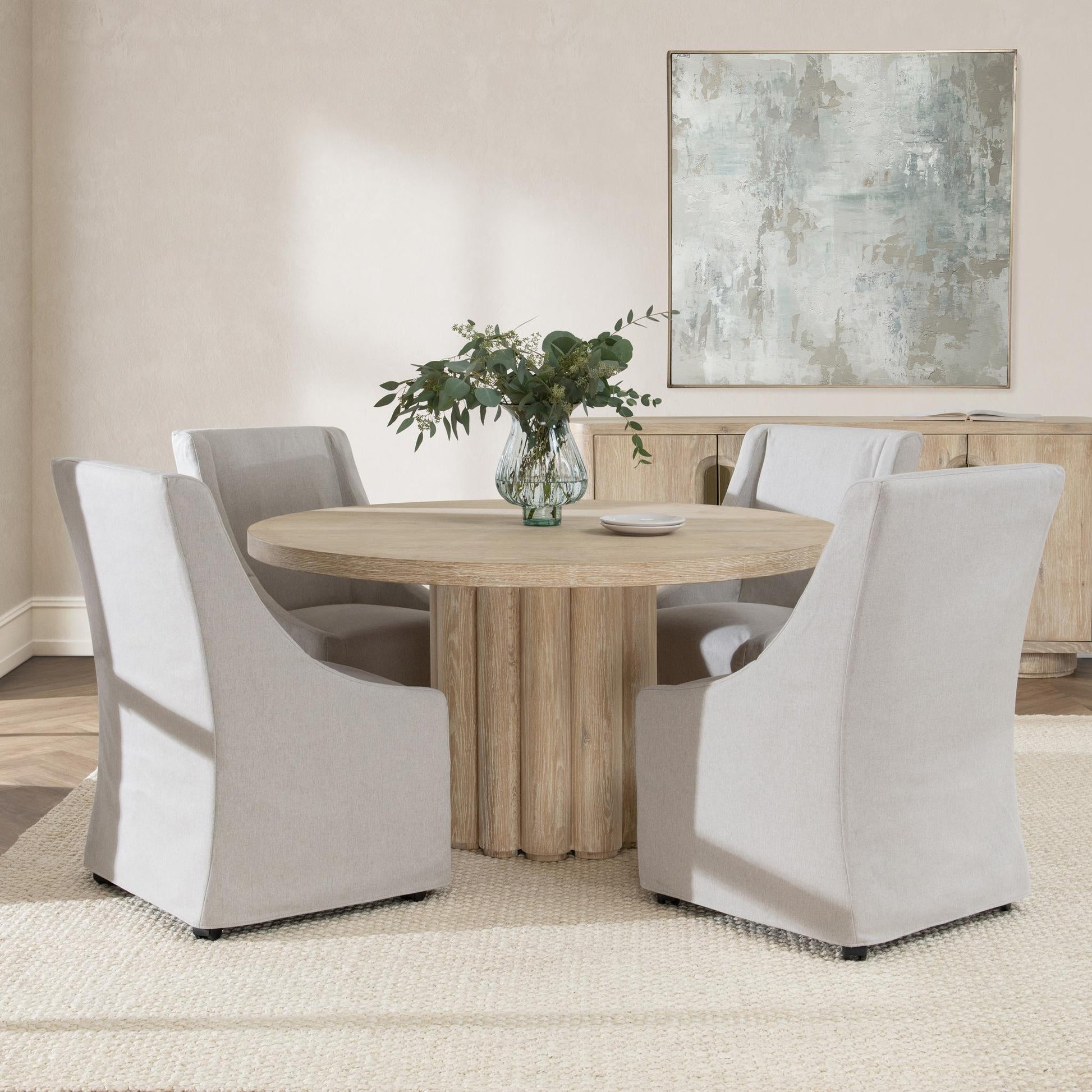 Tiber Dining Table - Cream Washed - 70