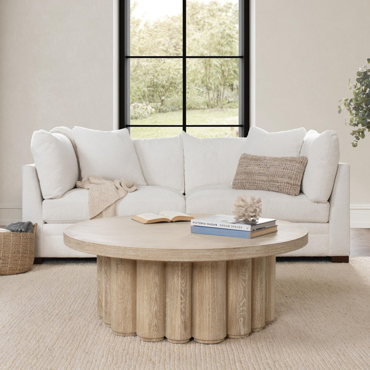 Tiber Solid Wood Round Coffee Table - 51031714