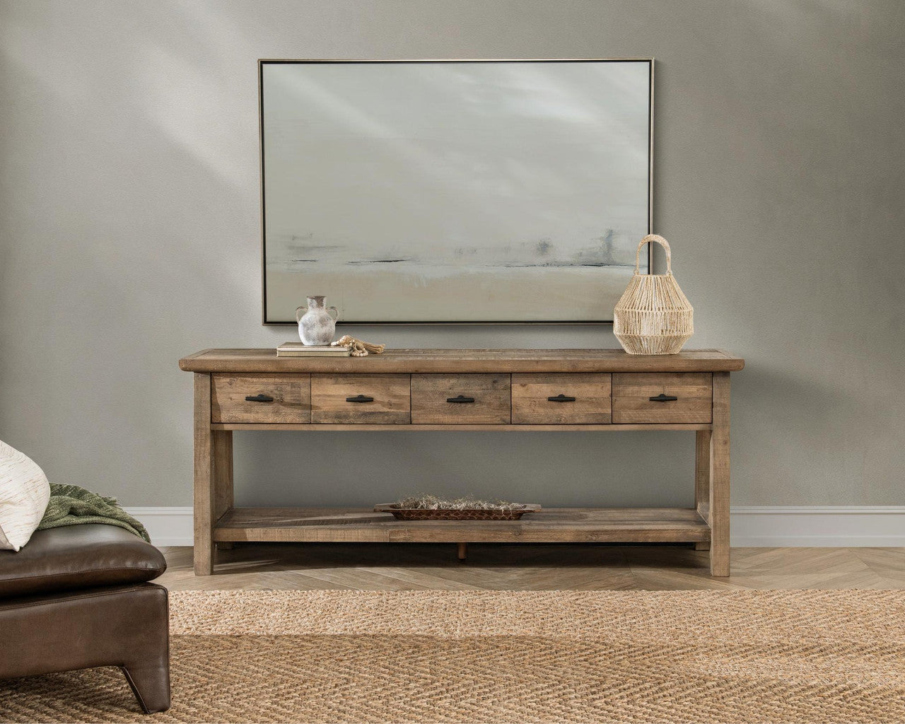 Talladega Solid Wood Rectangle Console Table