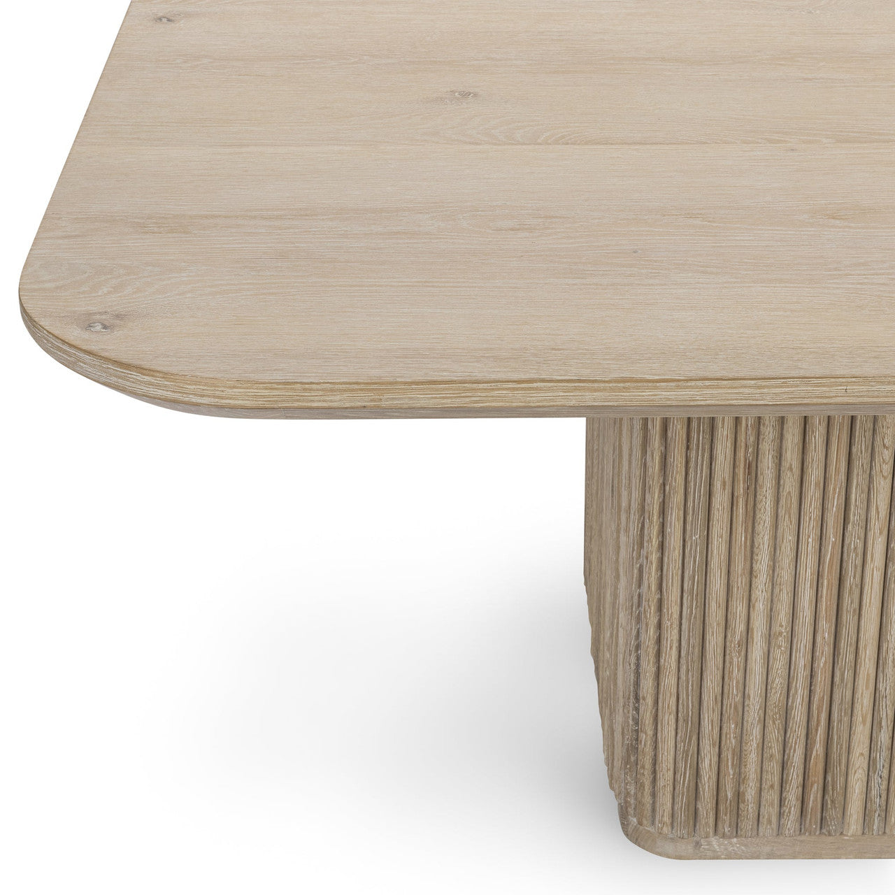 Travelle Cream Wash Oak Wood Square Pedestal Dining Table 60"