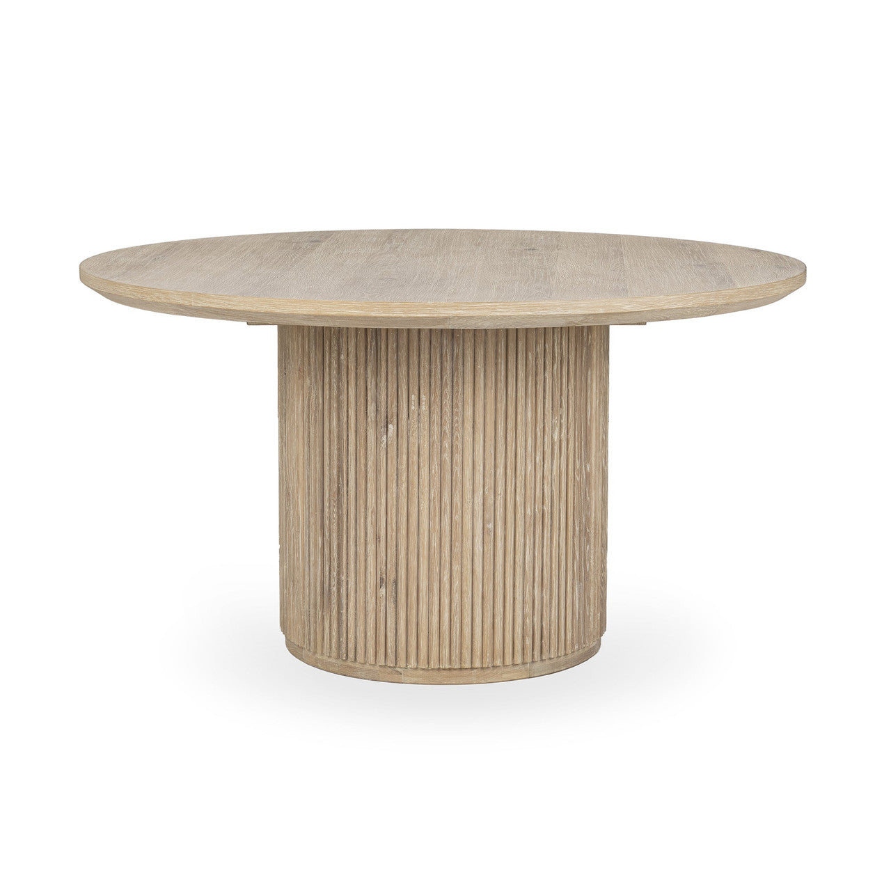 Travelle Cream Washed Oak Wood Round Dining Table 55"