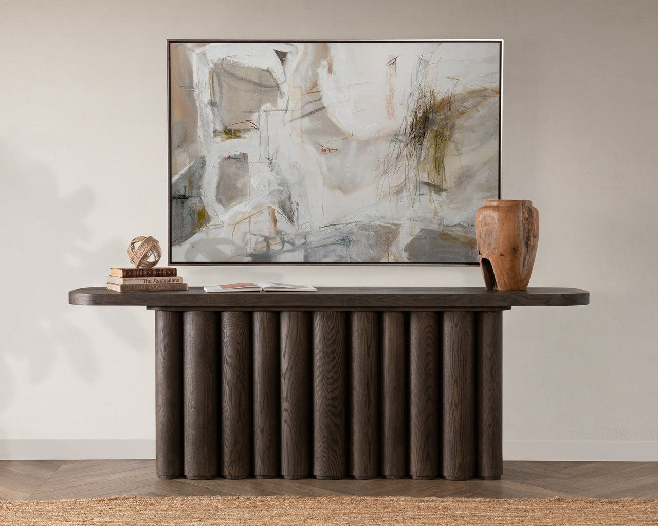 Tiber Solid Wood Rectangle Console Table