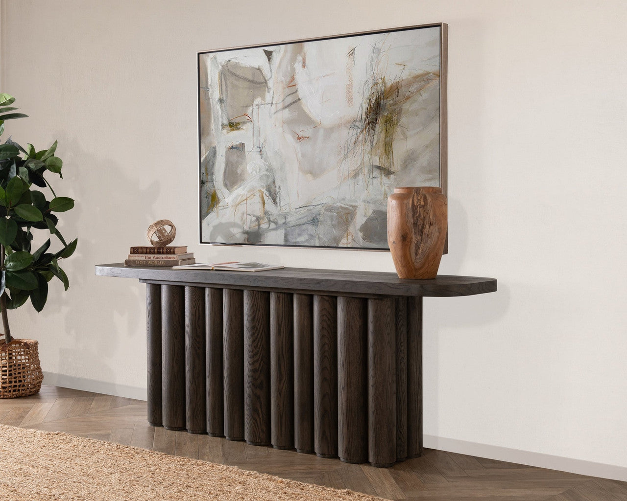Tiber Solid Wood Rectangle Console Table