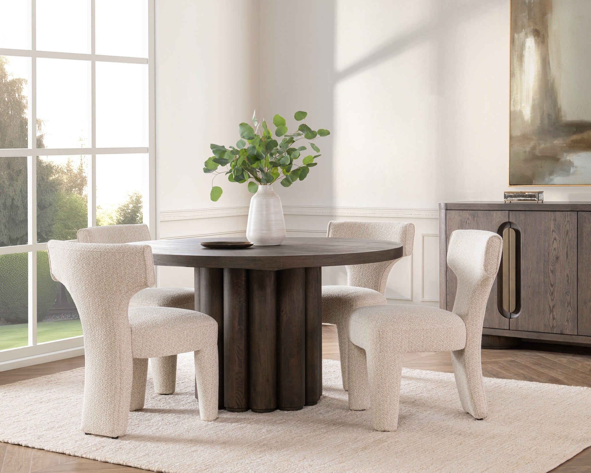 Tiber Dining Table - Toasted Brown - 55