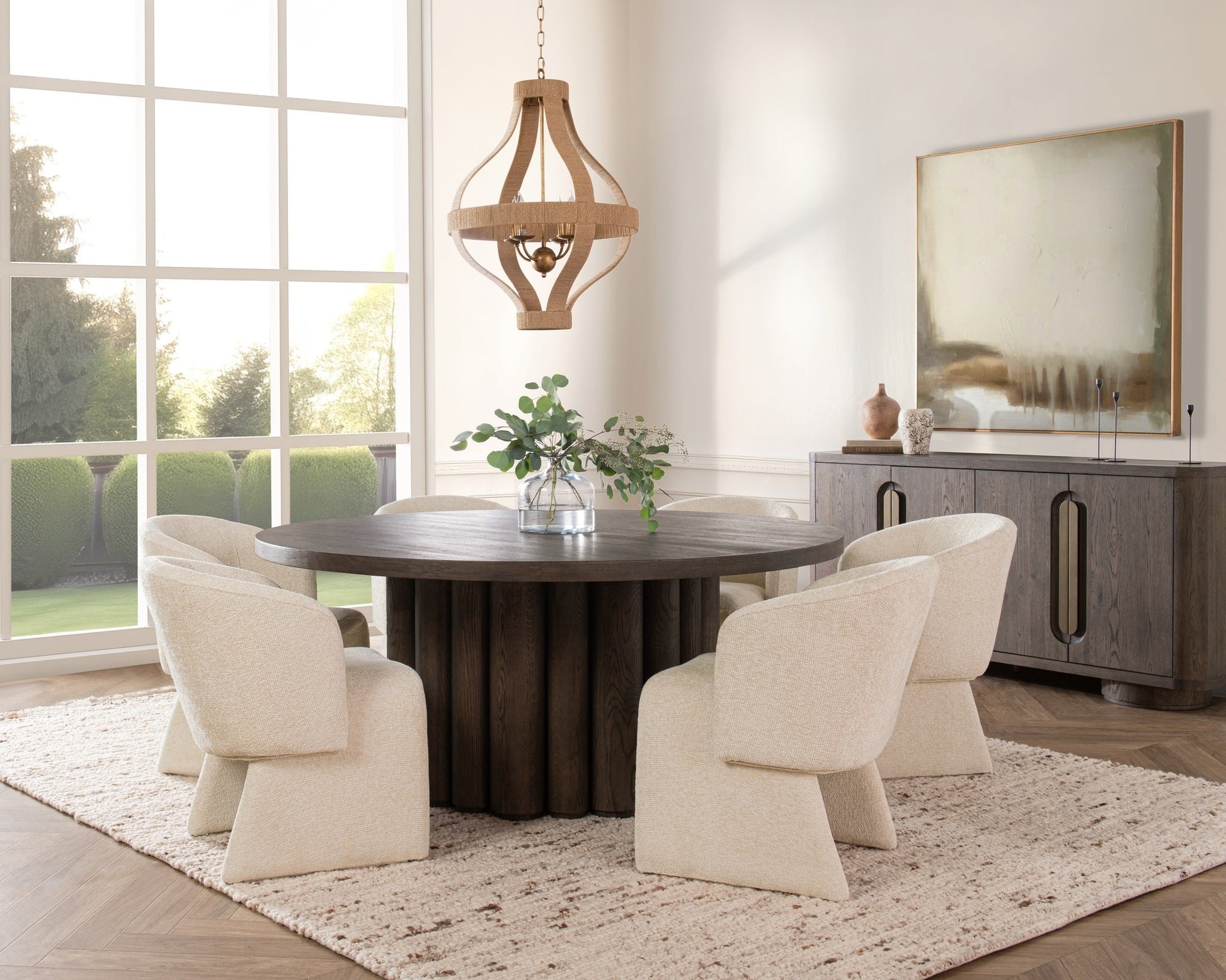 Tiber Dining Table - Cream Washed - 70