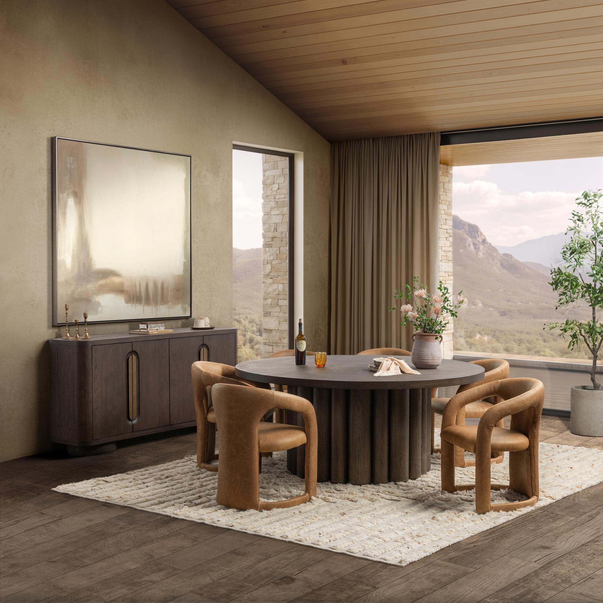 Tiber Dining Table - Toasted Brown - 55