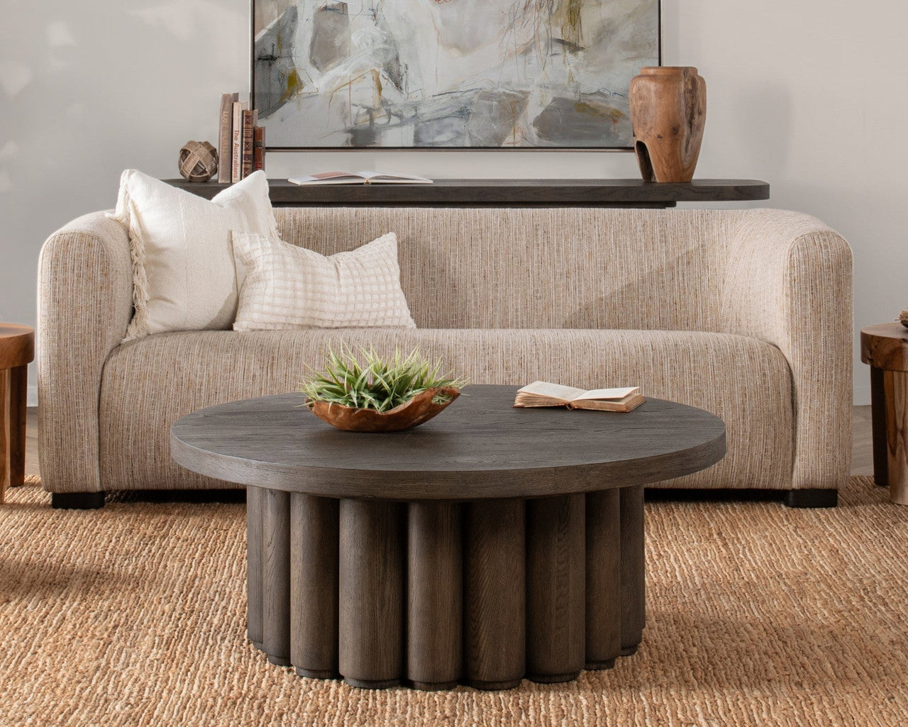 Tiber Solid Wood Round Coffee Table - 51031736