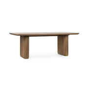 Travelle Tawny Brown Oak Wood Rectangle Dining Table 84"